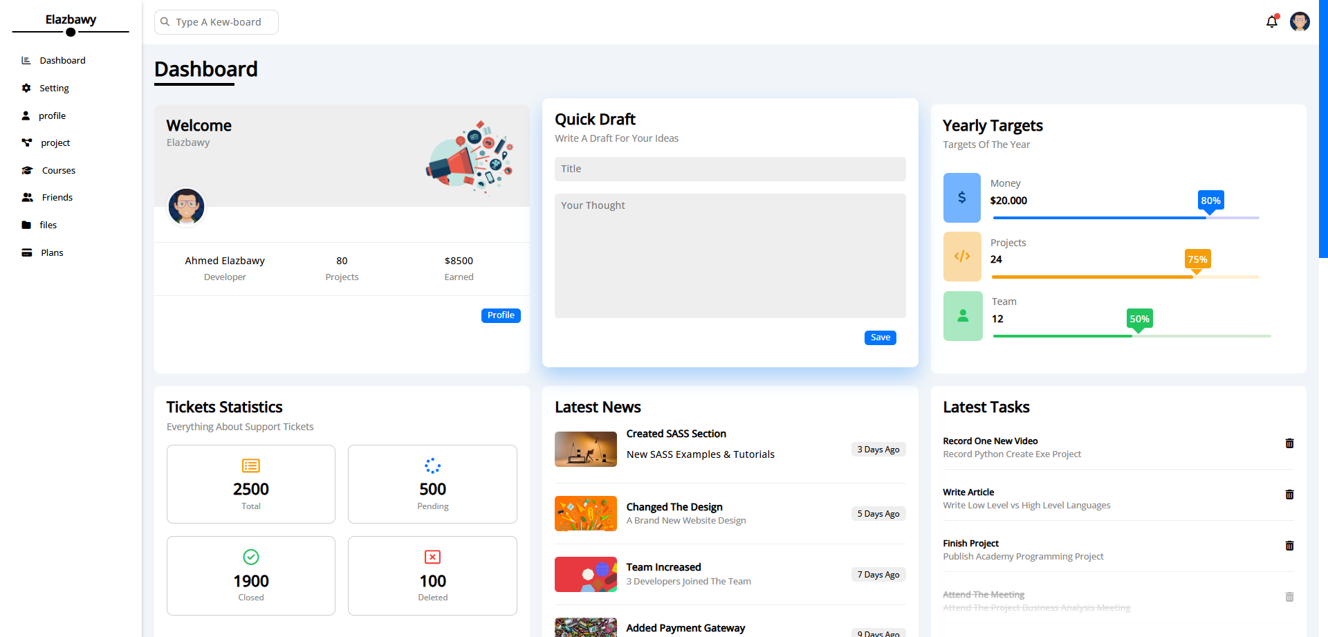 Social Media Dashboard project preview